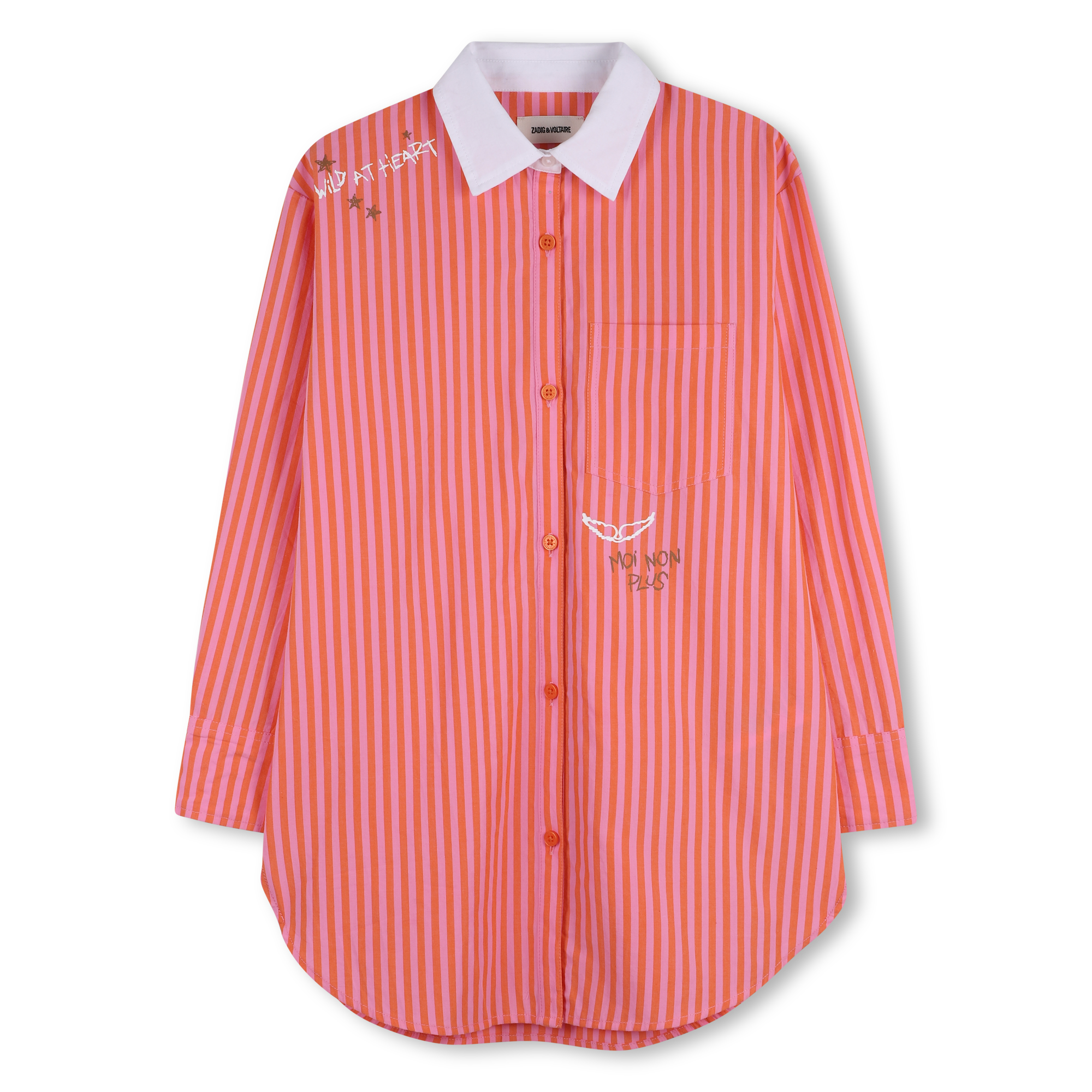 Zadig & Voltaire - Robe Chemise - Rose Orange - Fille - 8 Ans