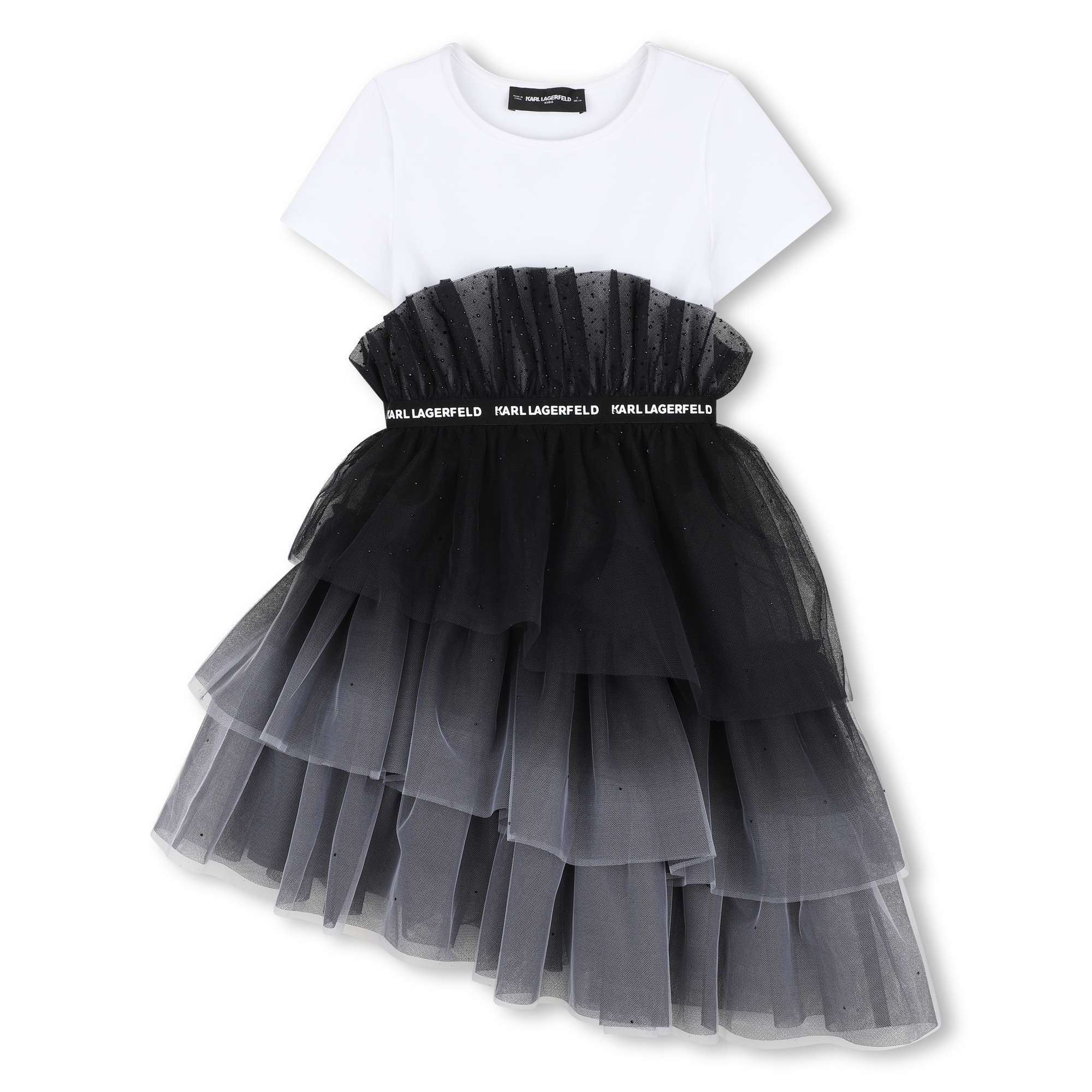 Karl Lagerfeld Kids - Robe De Cérémonie - Blanc Noir - Fille - 6 Ans