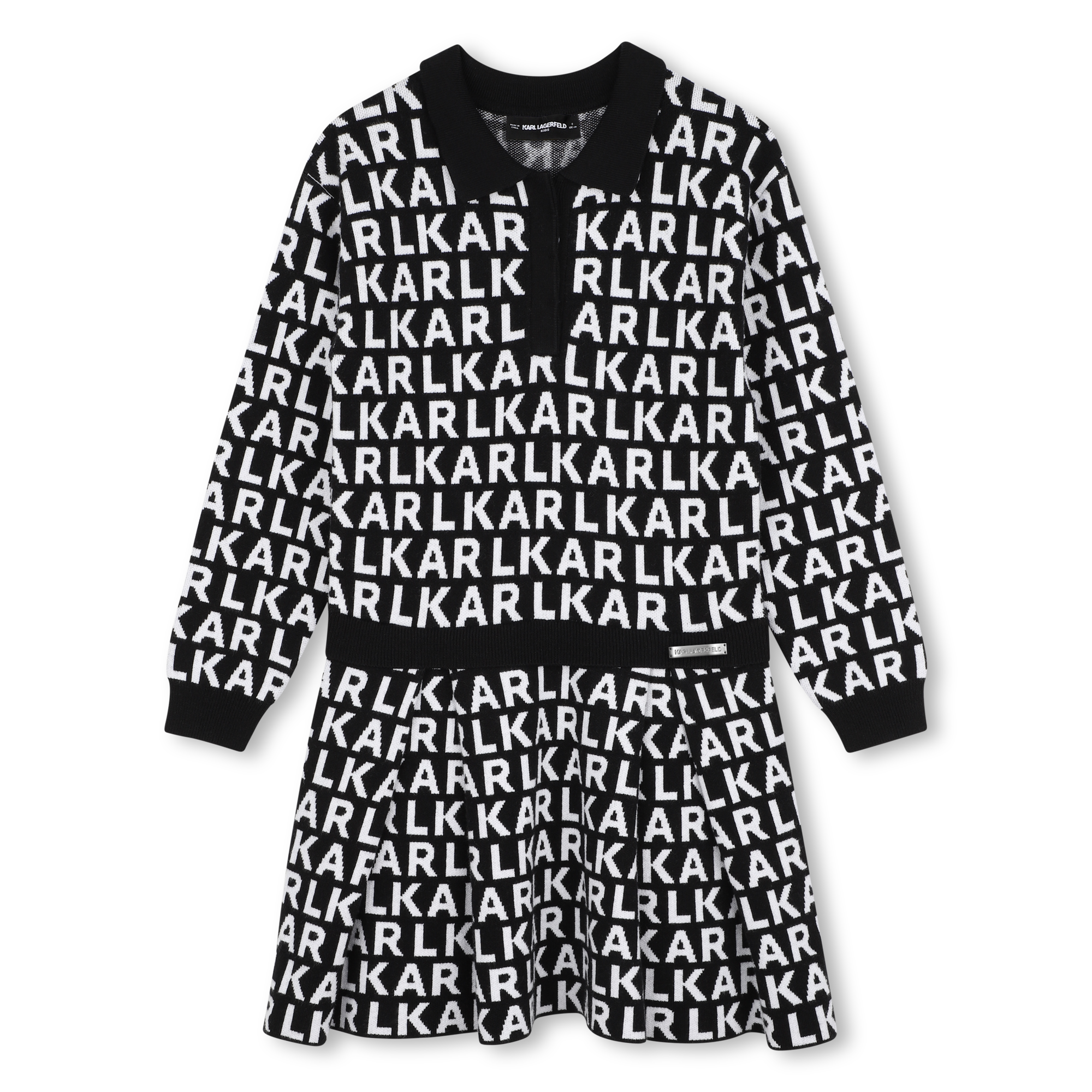 Karl Lagerfeld Kids - Robe Polo - Noir Blanc - Fille - 6 Ans
