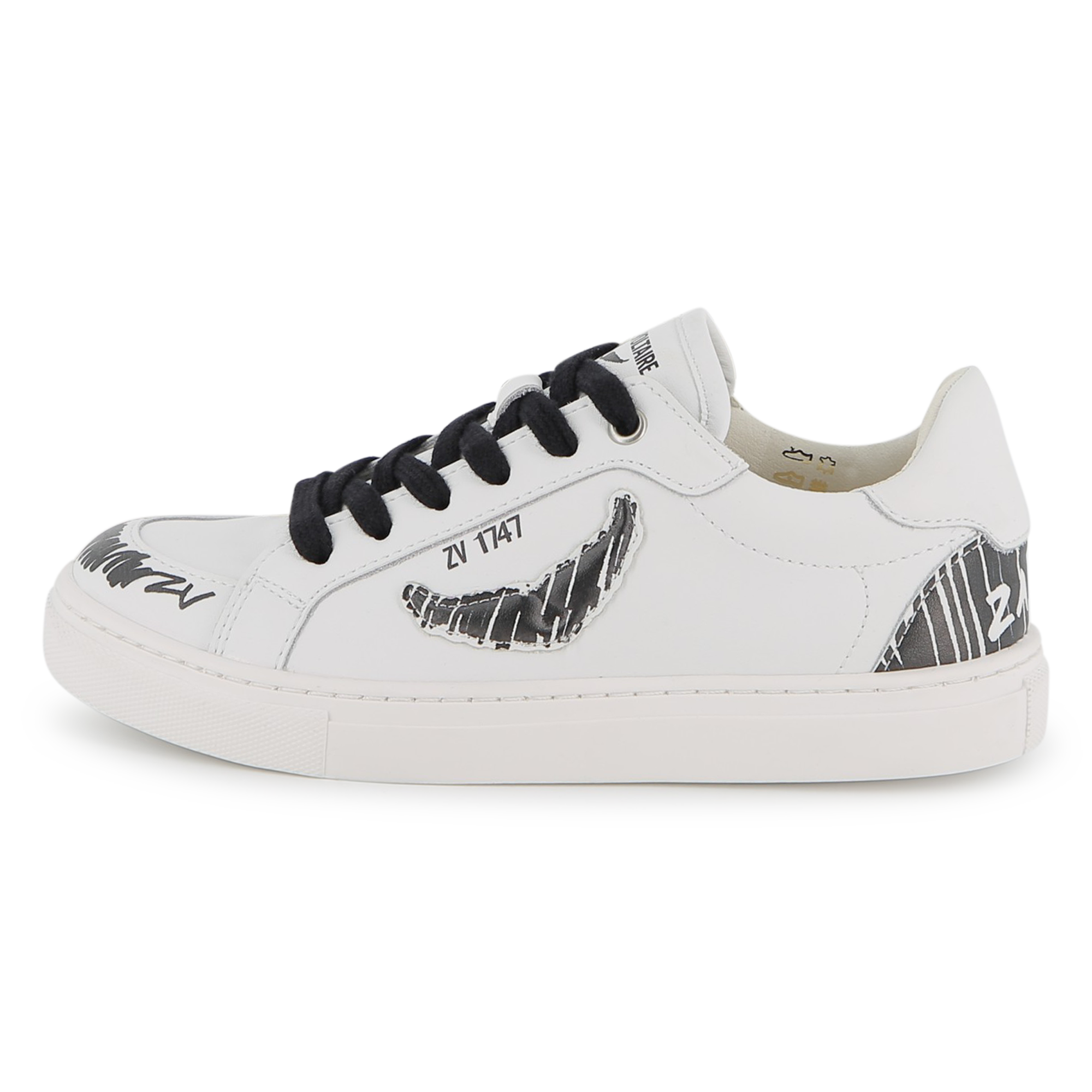 Zadig & Voltaire - Basket À Lacets - Blanc Noir - Garçon - Taille 38 Zadig & Voltaire - Basket À Lacets - Blanc Noir - Garçon - Taille 38