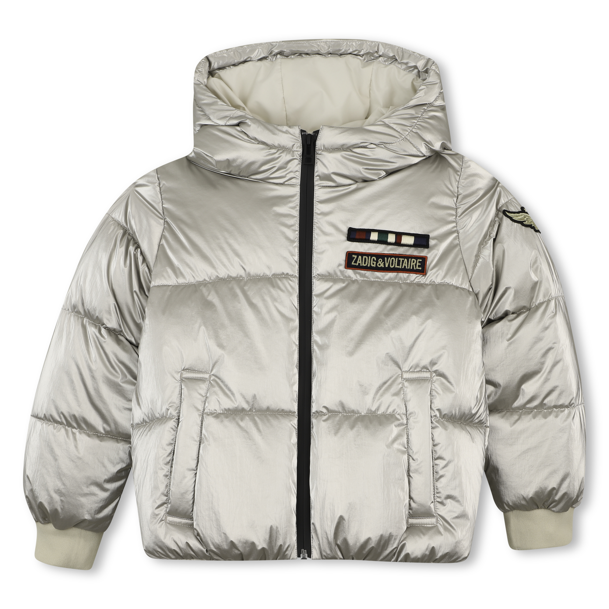 Zadig & Voltaire - Doudoune À Capuche - Or Blanc - Fille - 14 Ans