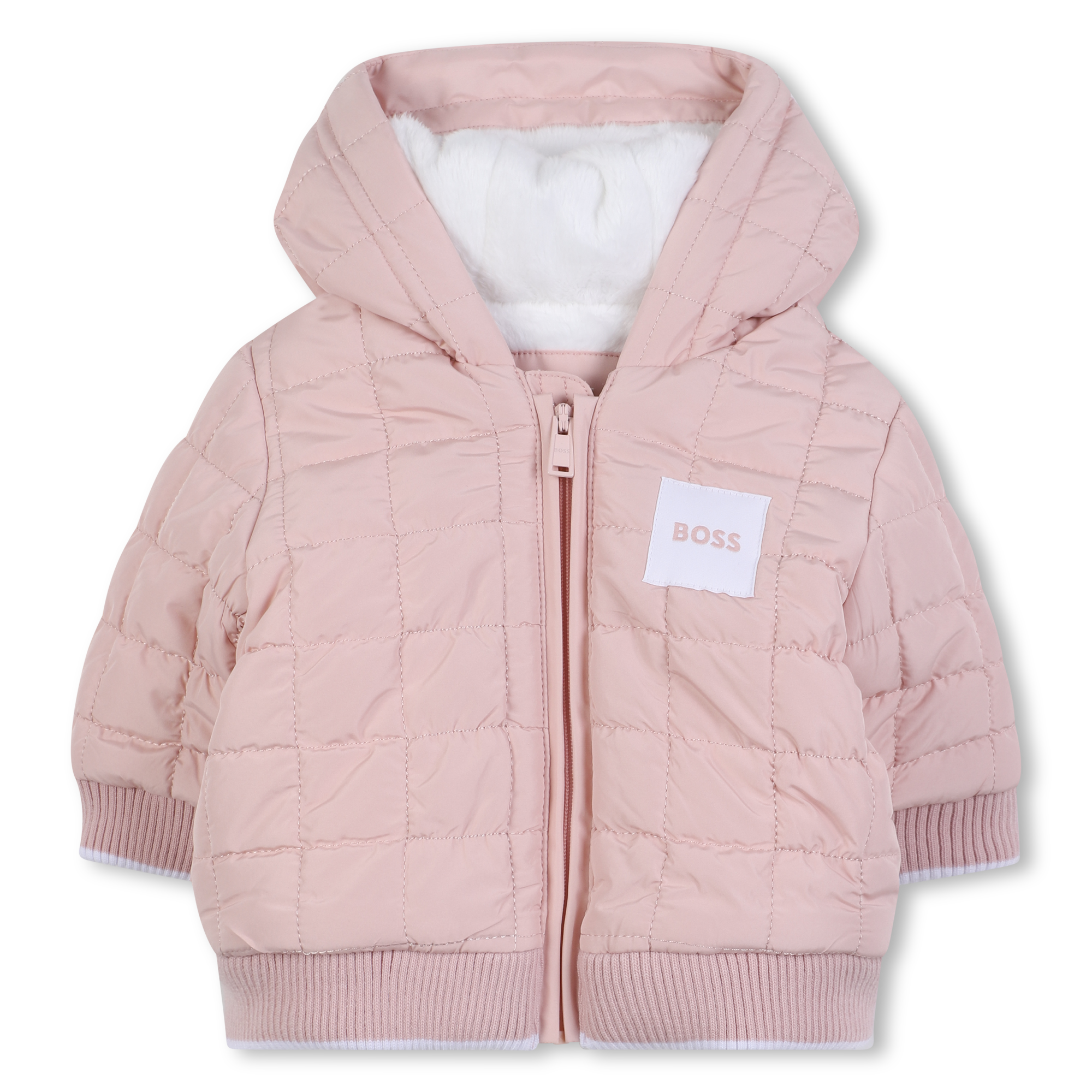 Boss - Doudoune à Capuche - Fille - Taille 06m - Rose - Kids Around