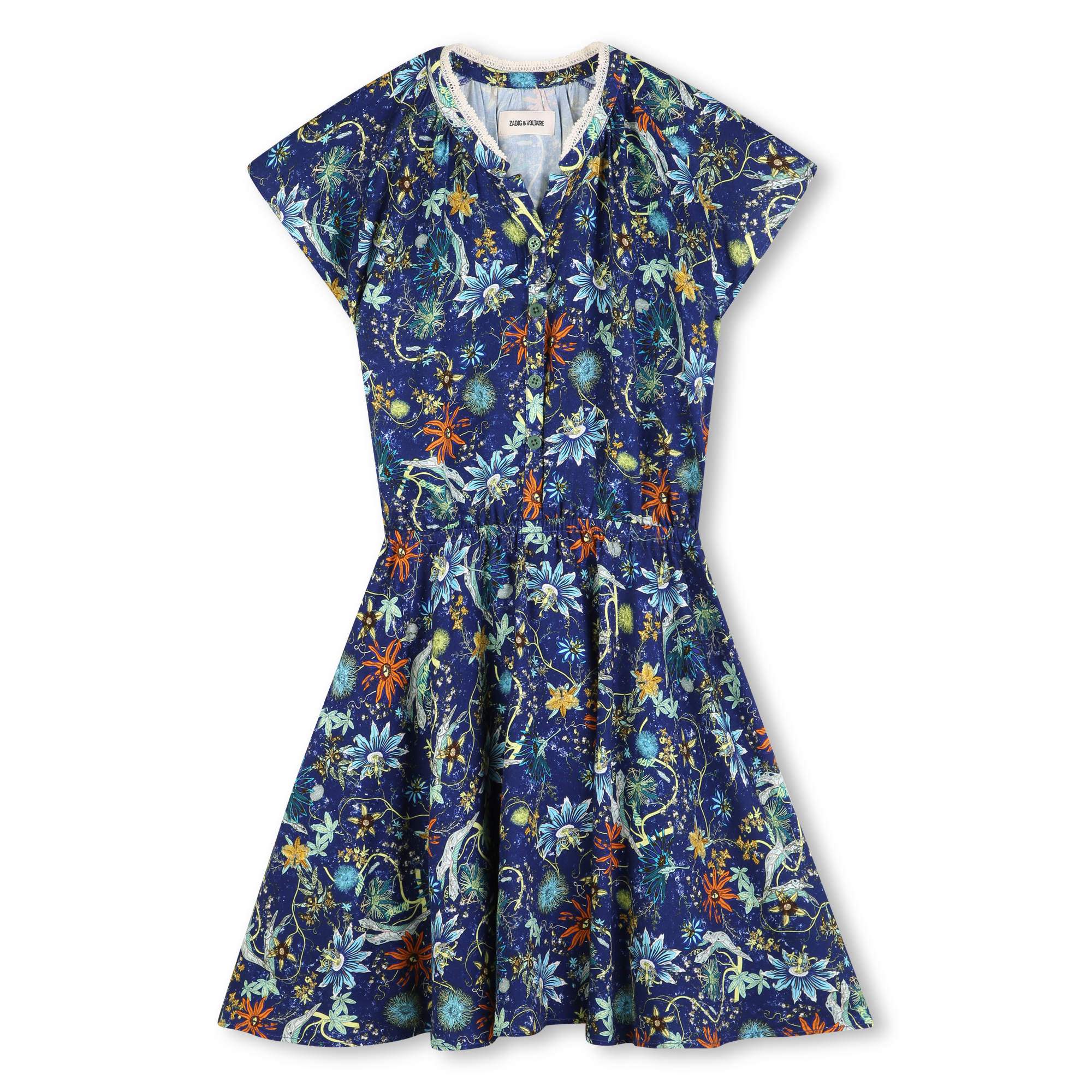 Zadig & Voltaire - Robe Courte Imprime - Medieval Blue - Fille - 10 Ans