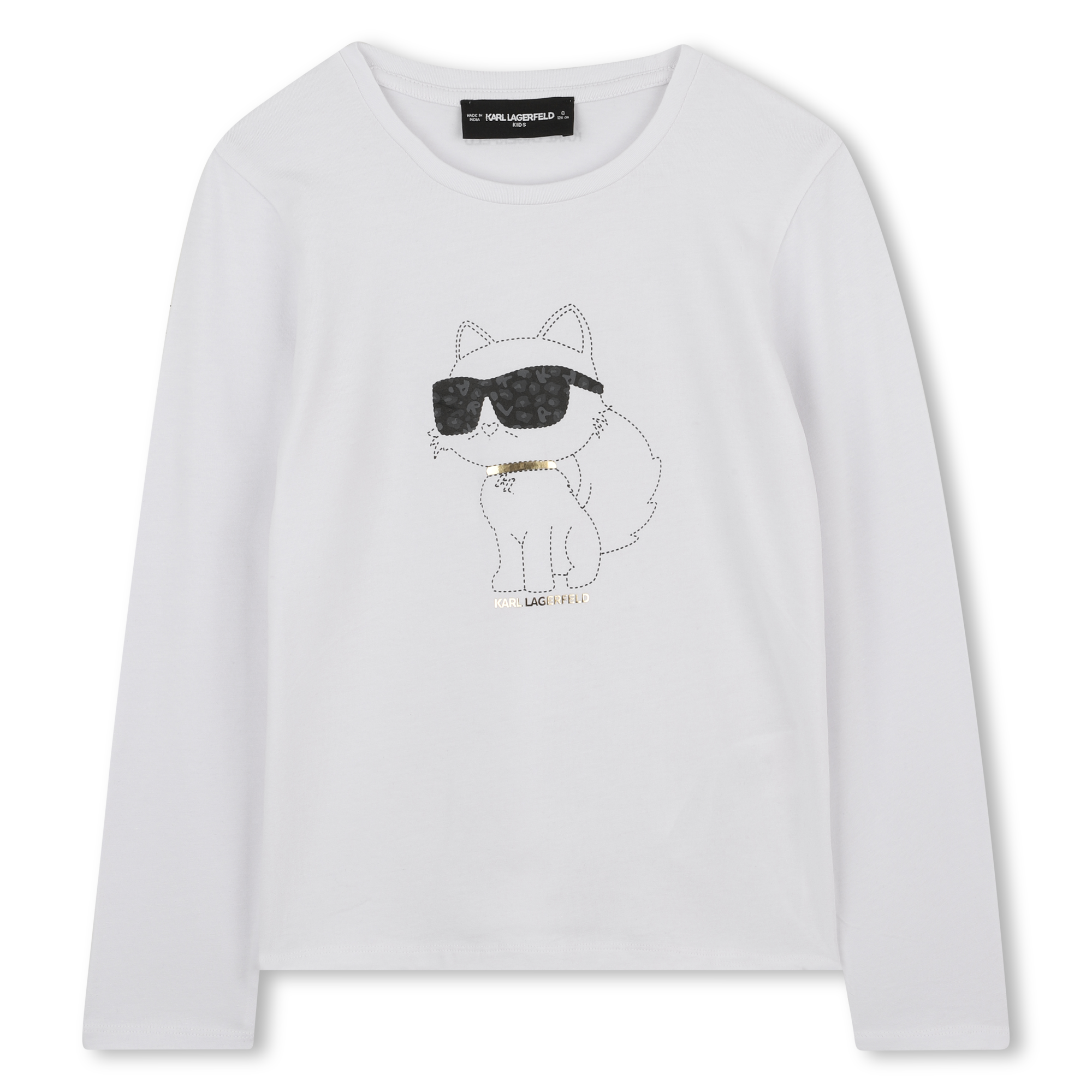 Karl+Lagerfeld+Kids+-+T-shirt+à+Manches+Longues+-+Fille+-+Taille+2+ans+-+Blanc+-+Kids+Around