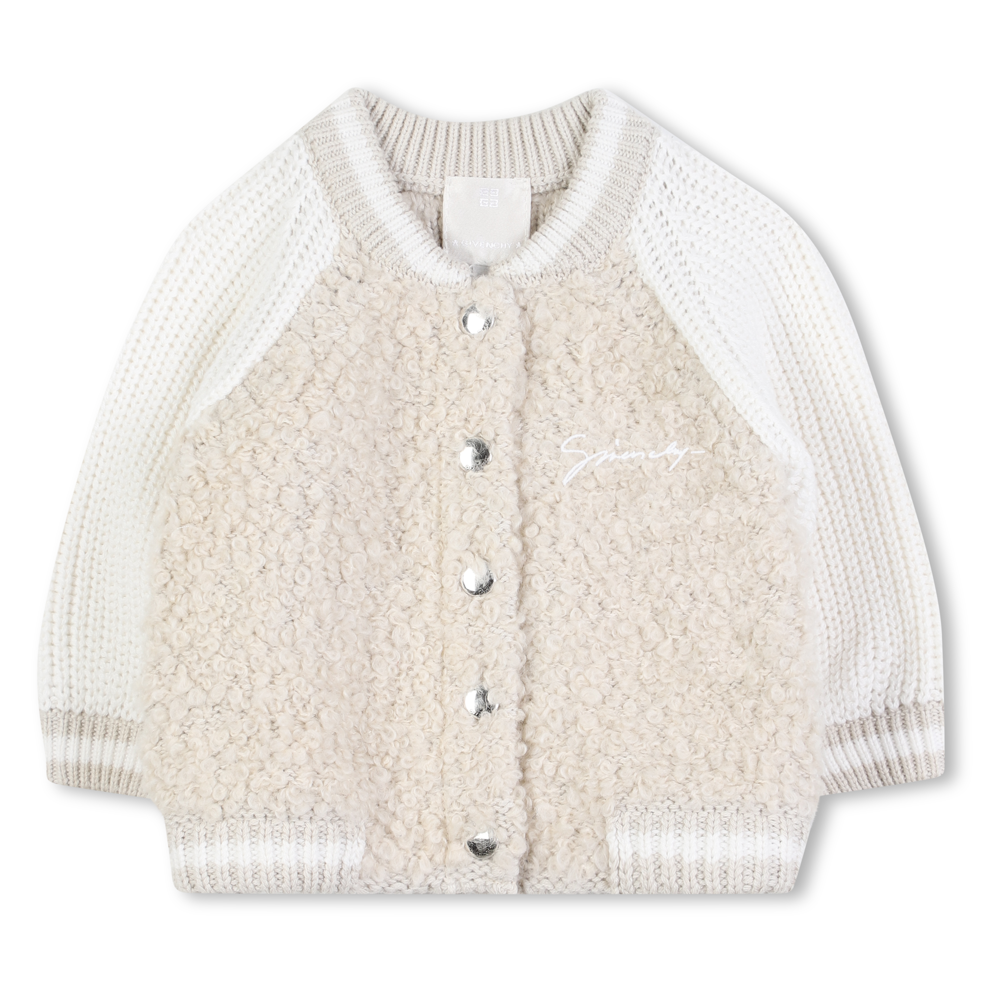 Givenchy+-+Cardigan+Bicolore+-+Fille+-+Taille+2+ans+-+Lime+Stone+-+Kids+Around