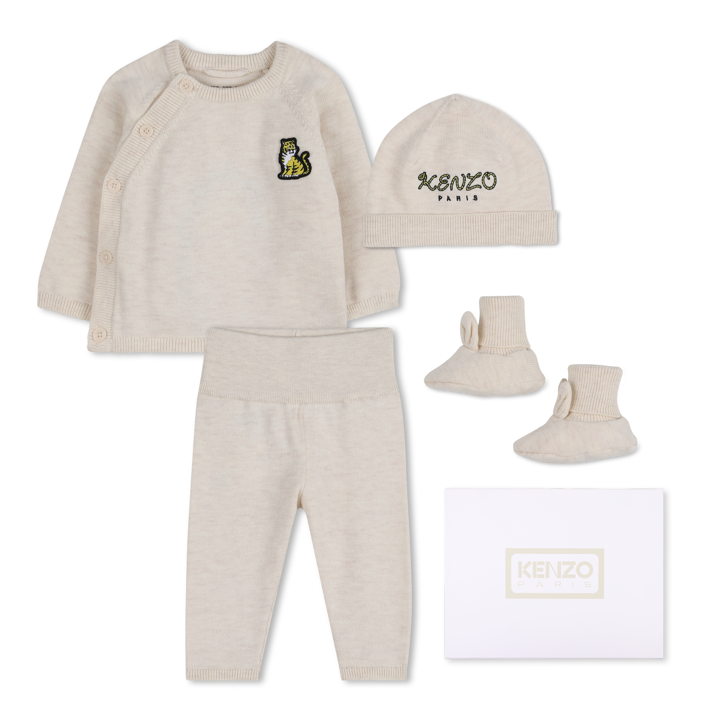 Kenzo Kids - Ensemble Pull, Pantalon Et Bonnet - Havane Chine - Unisexe - 1 Mois