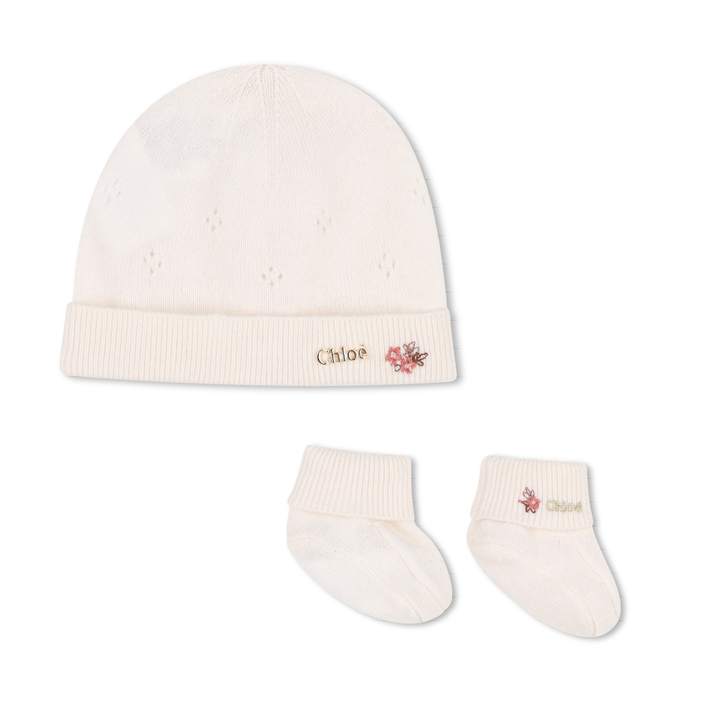 Chloe - Coffret De Naissance Bonnet Et Doudou - Craie - Fille - 6 Mois