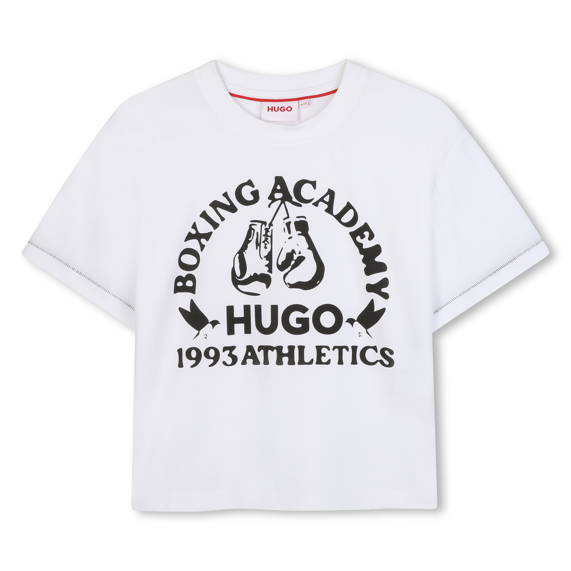 Hugo+-+T-shirt+à+Manches+Courtes+-+Fille+-+Taille+4+ans+-+Blanc+-+Kids+Around