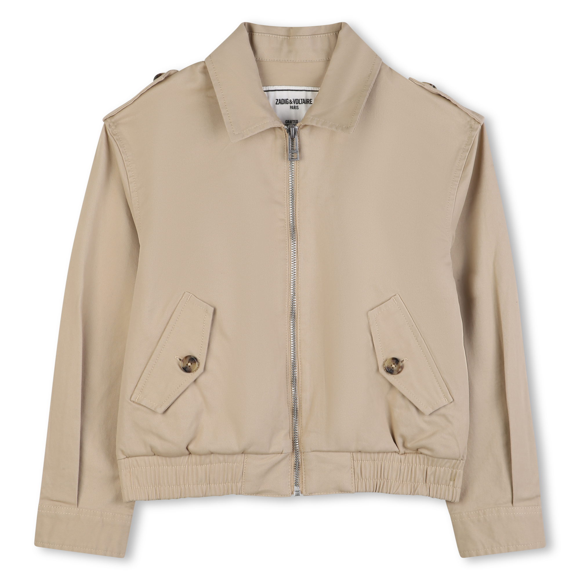 Zadig & Voltaire - Blouson Zippé - Beige Fonce - Fille - 14 Ans