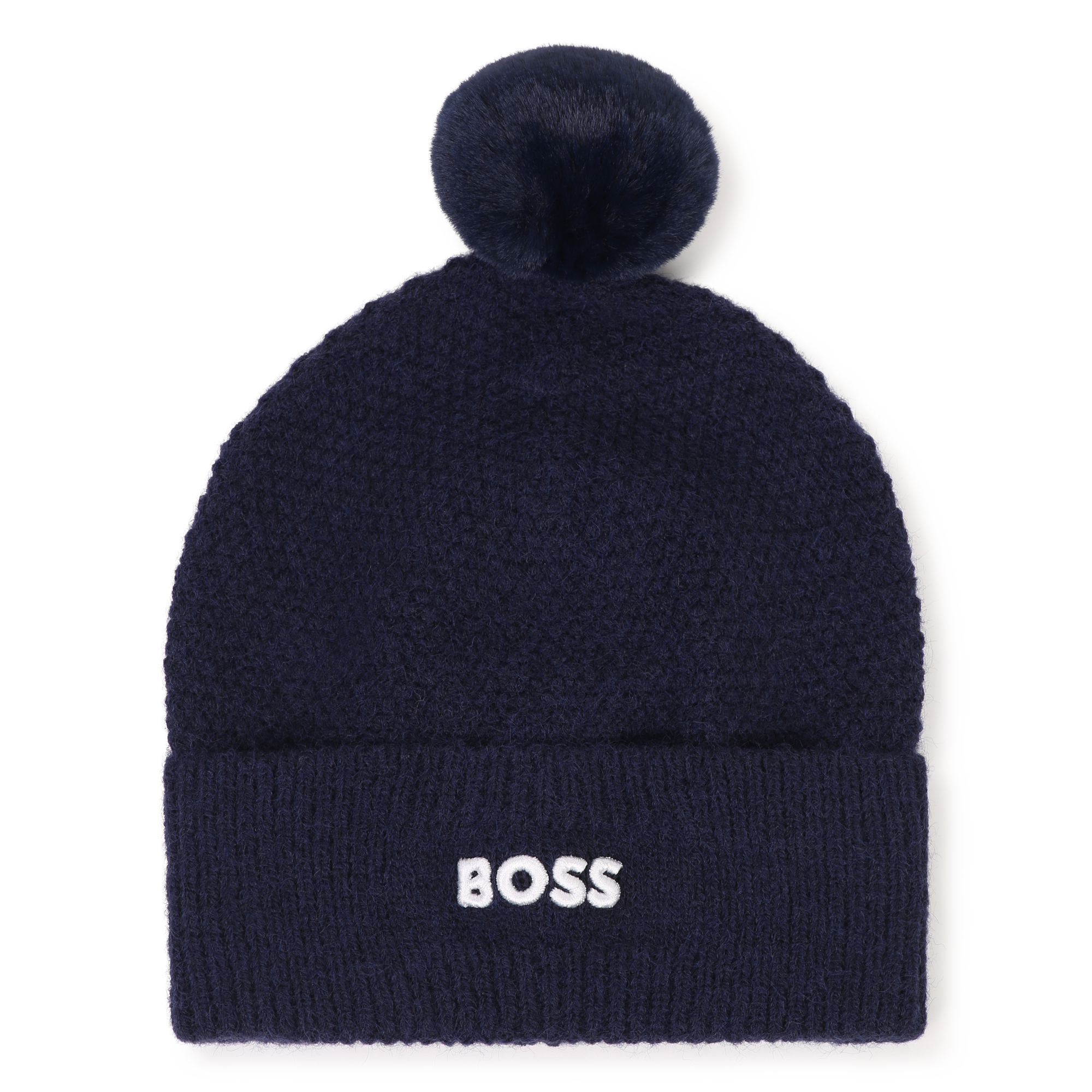 Boss - Bonnet En Tricot - Bleu Cargo - Garçon - Taille 46