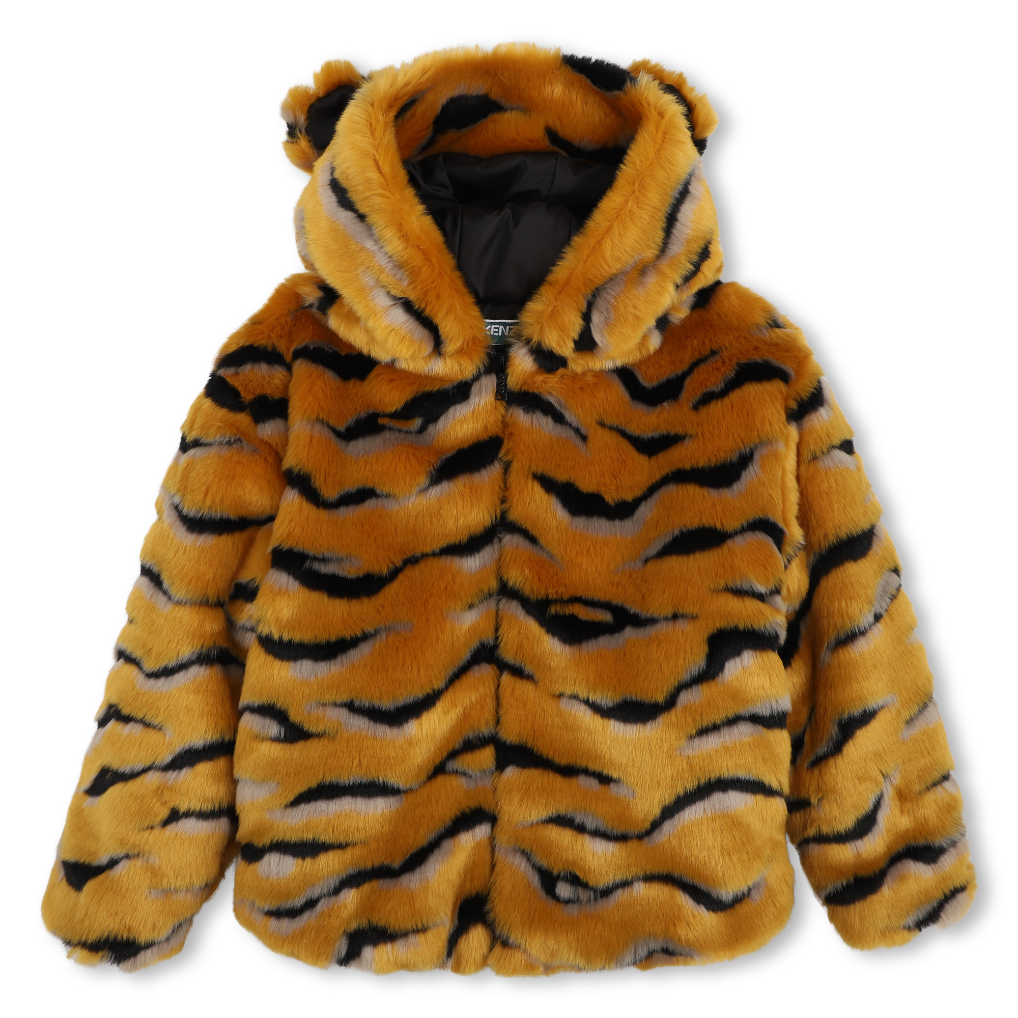 Kenzo Kids - Veste À Capuche - Jaune Noir - Fille - 10 Ans