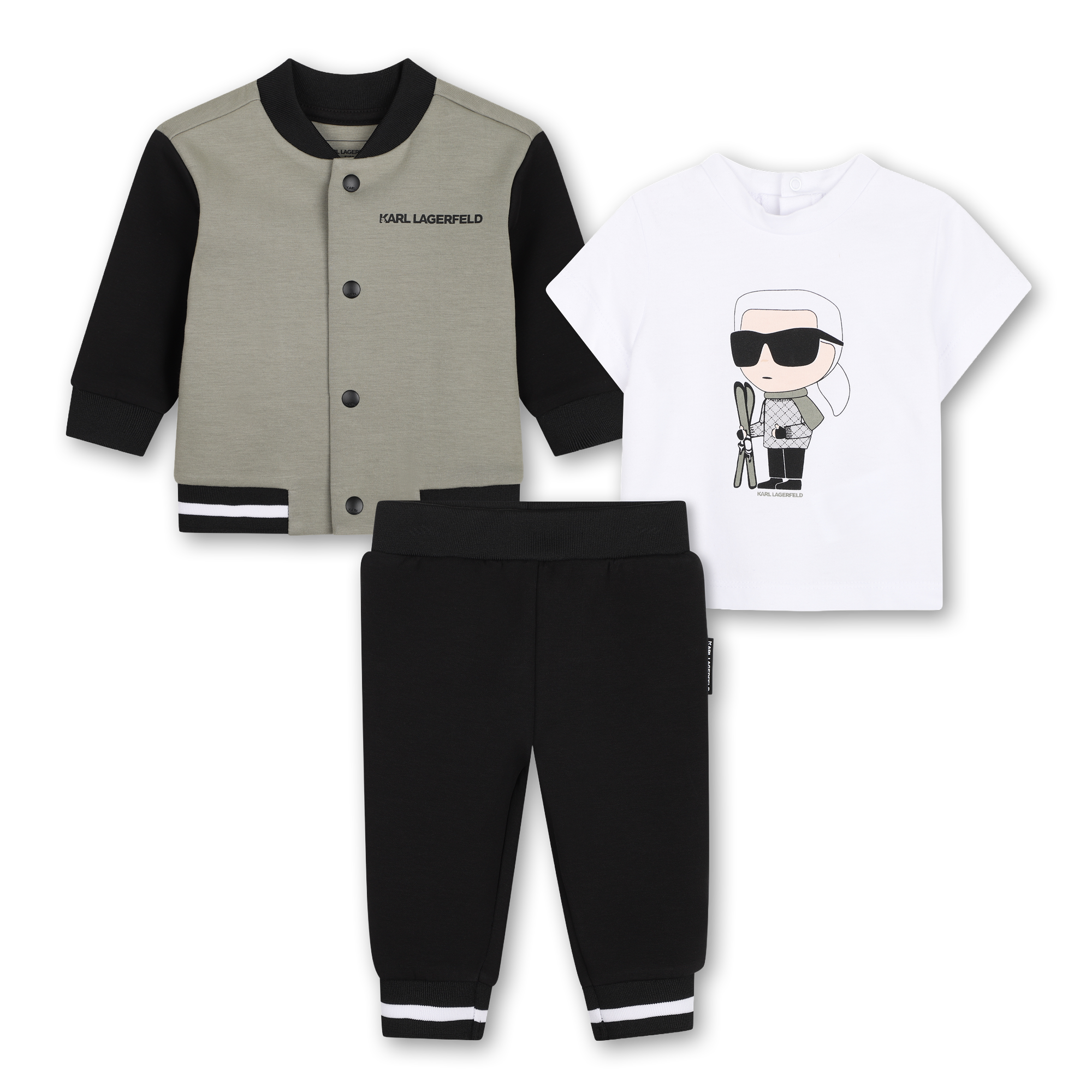 Karl Lagerfeld Kids - Ensemble Jogging - Kaki Noir - Garçon - 6 Mois
