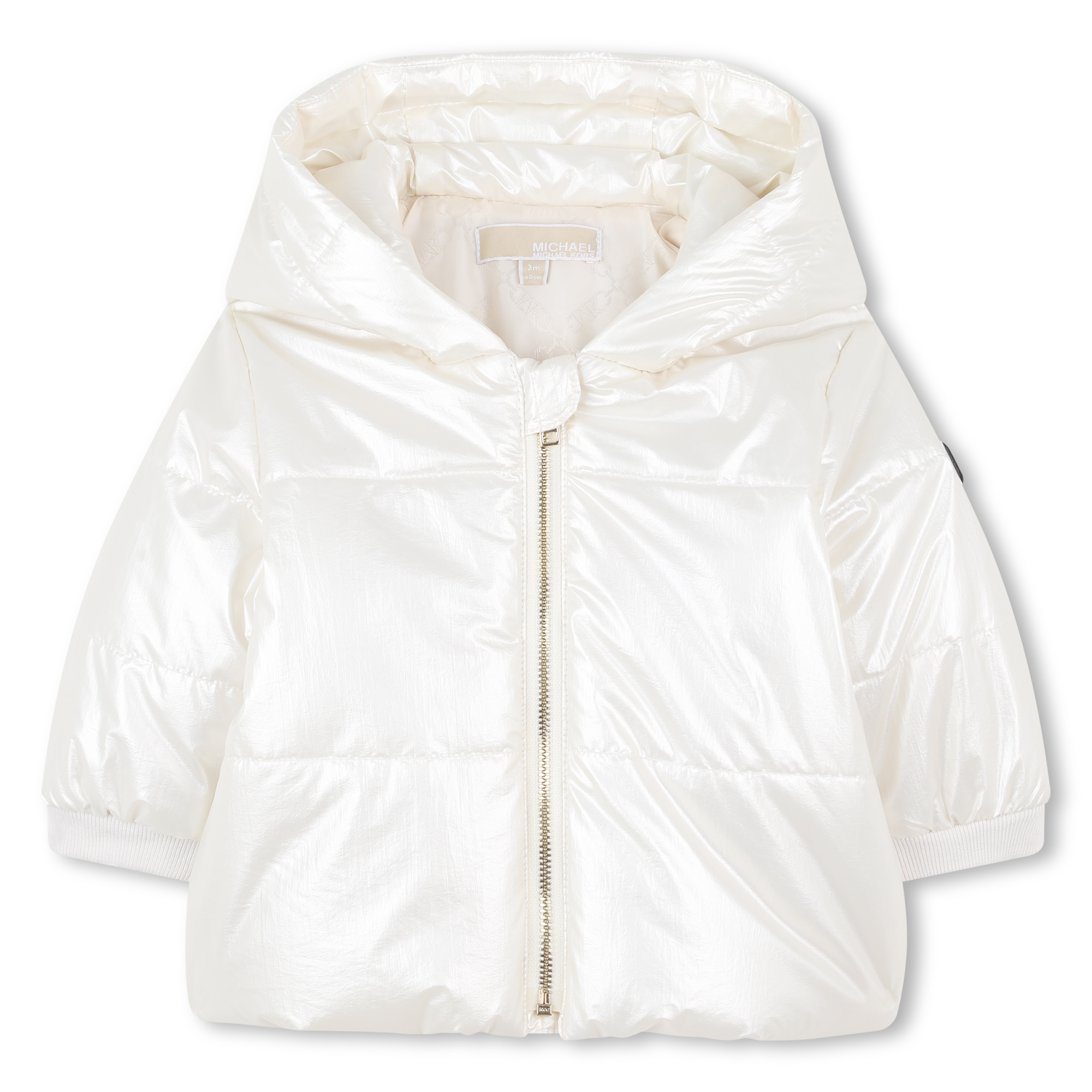 Michael+Kors+-+Doudoune+Brillante+à+Capuche+-+Fille+-+Taille+03m+-+Riz+-+Kids+Around