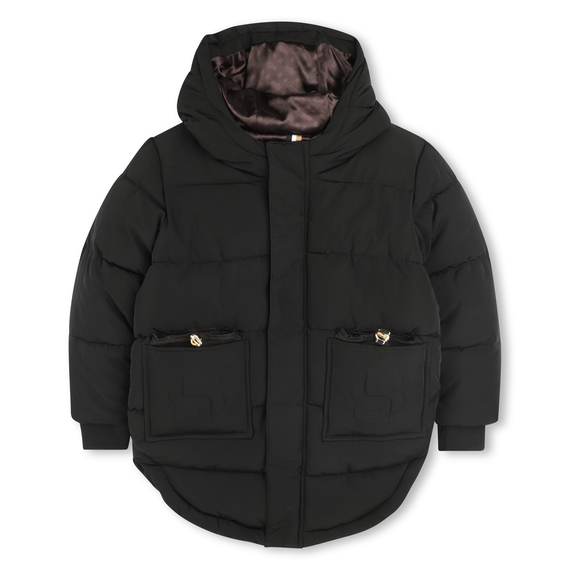 Boss - Doudoune à Capuche - Fille - Taille 4 ans - Noir - Kids Around