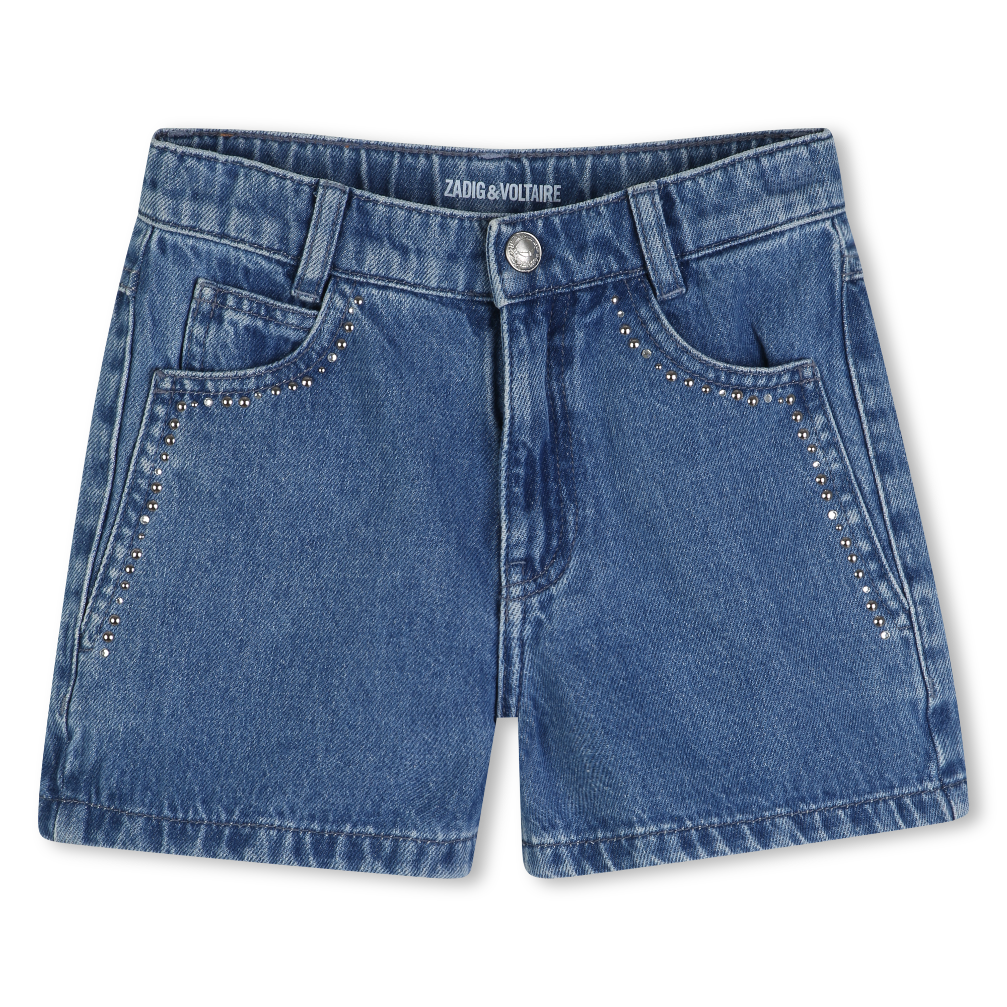 Zadig & Voltaire - Short En Jean - Double Stone+brossage - Fille - 12 Ans