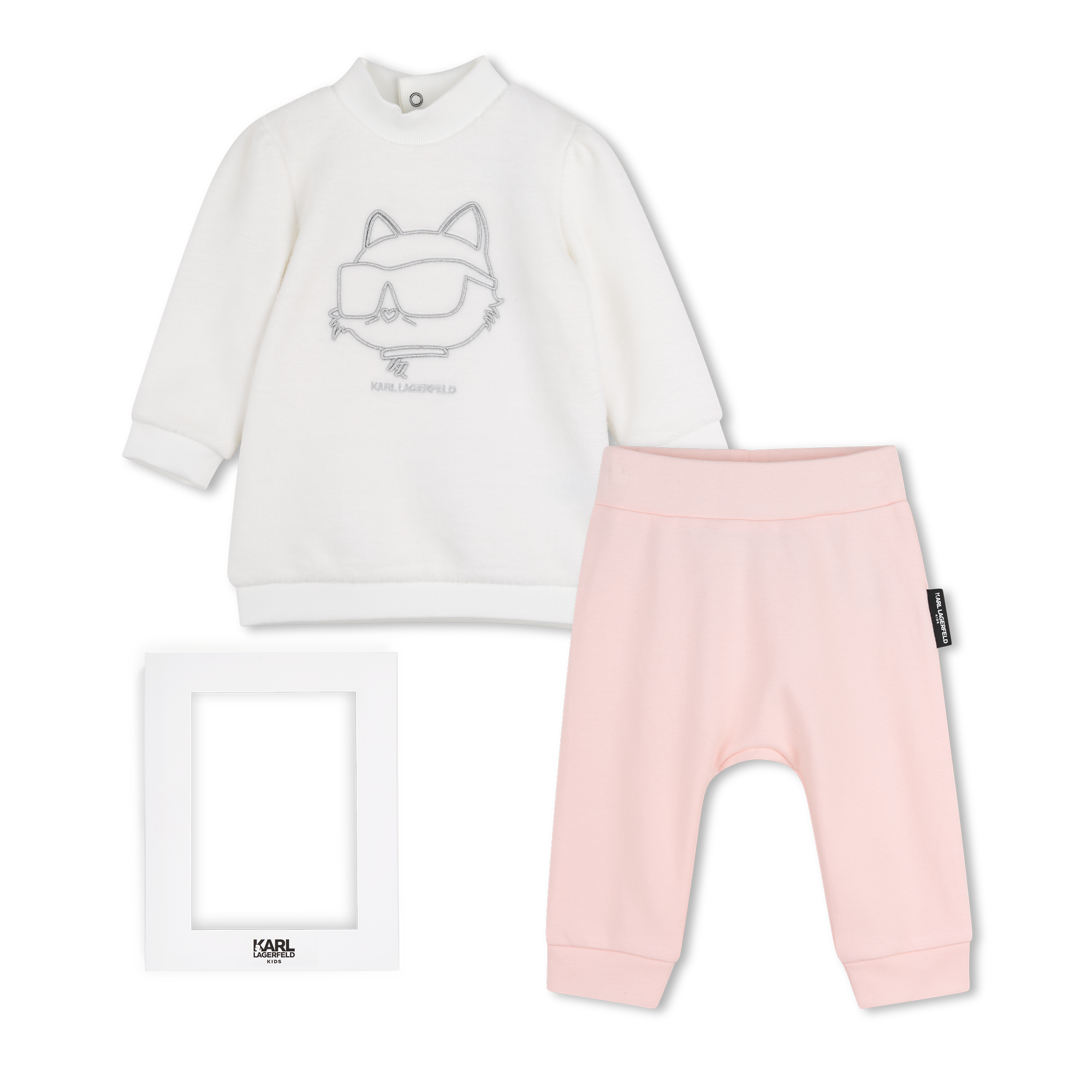 Karl Lagerfeld Kids - Ensemble Robe Et Pantalon - Ecru Rose - Fille - 12 Mois