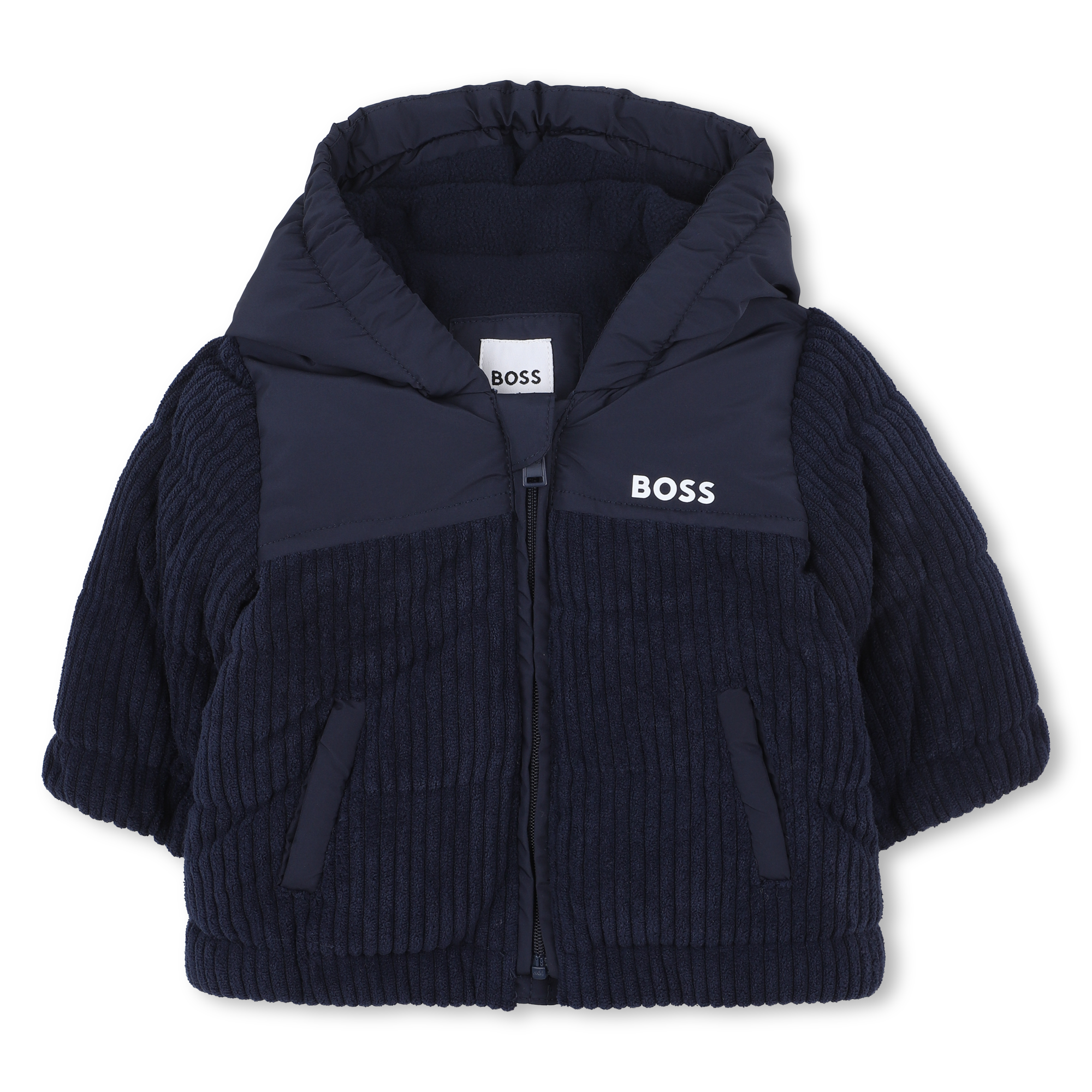 Boss - Doudoune à Capuche - Garçon - Taille 01m - Bleu - Kids Around