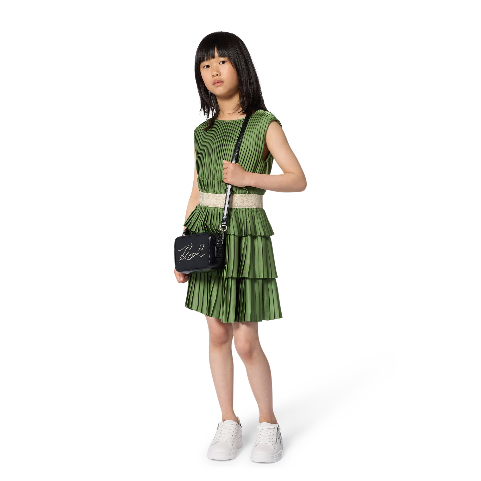 Karl Lagerfeld Kids - Robe Manches Courtes Plissee - Dill - Fille - 12 Ans