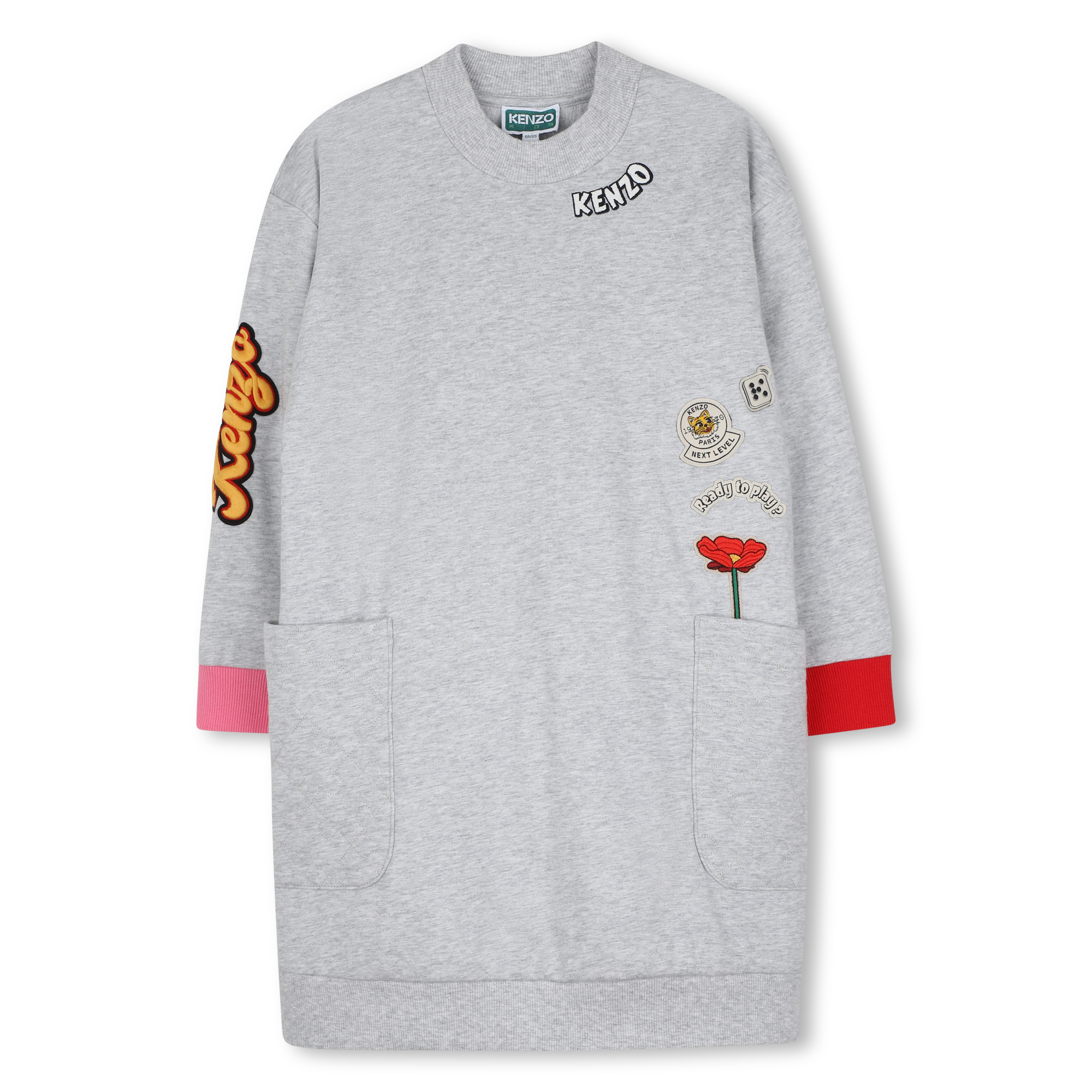 Kenzo Kids - Robe Manches Longues - Gris Chine - Fille - 12 Ans Kenzo Kids - Robe Manches Longues - Gris Chine - Fille - 12 Ans