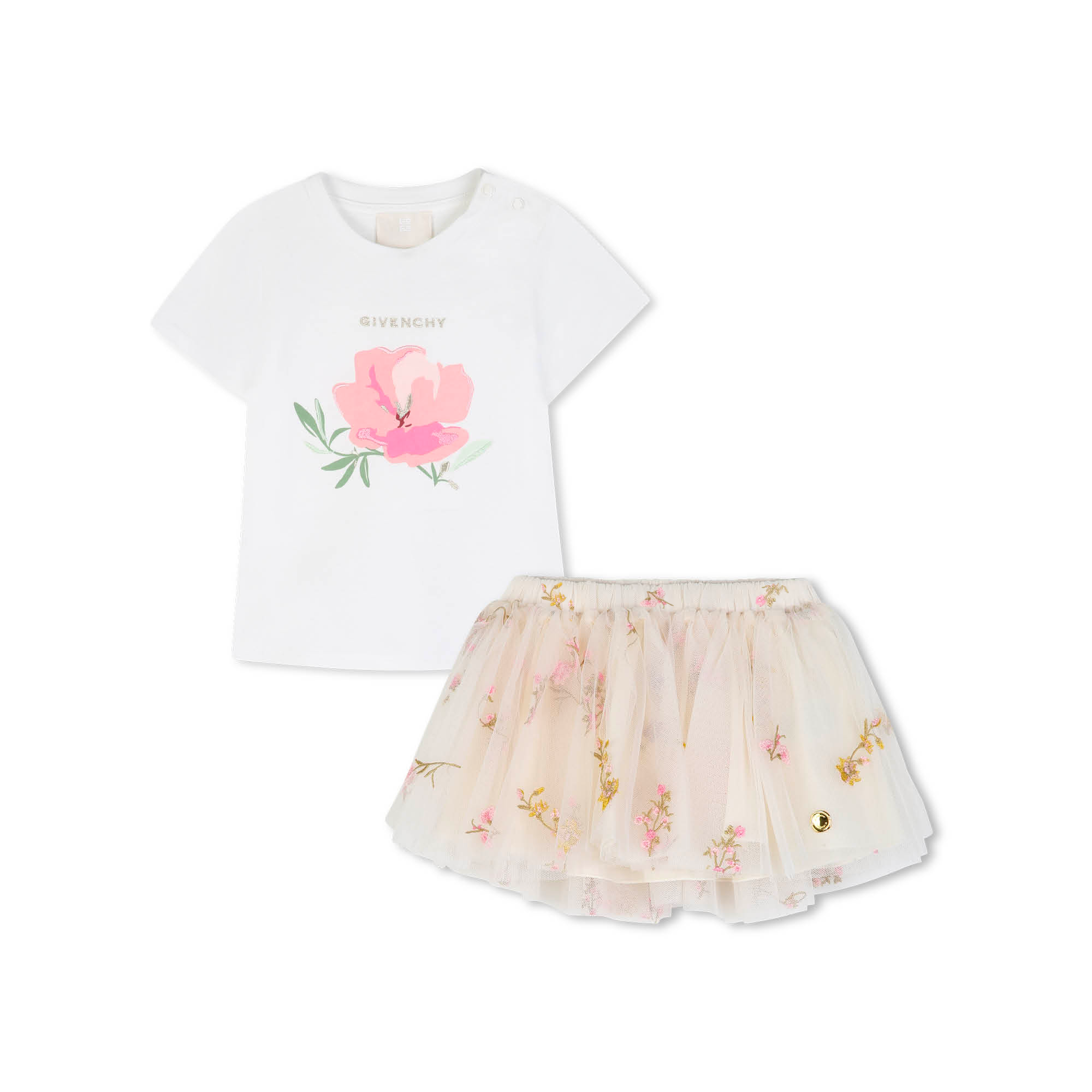 Givenchy - Ensemble Jupon Et Tee-shirt - Craie - Fille - 18 Mois
