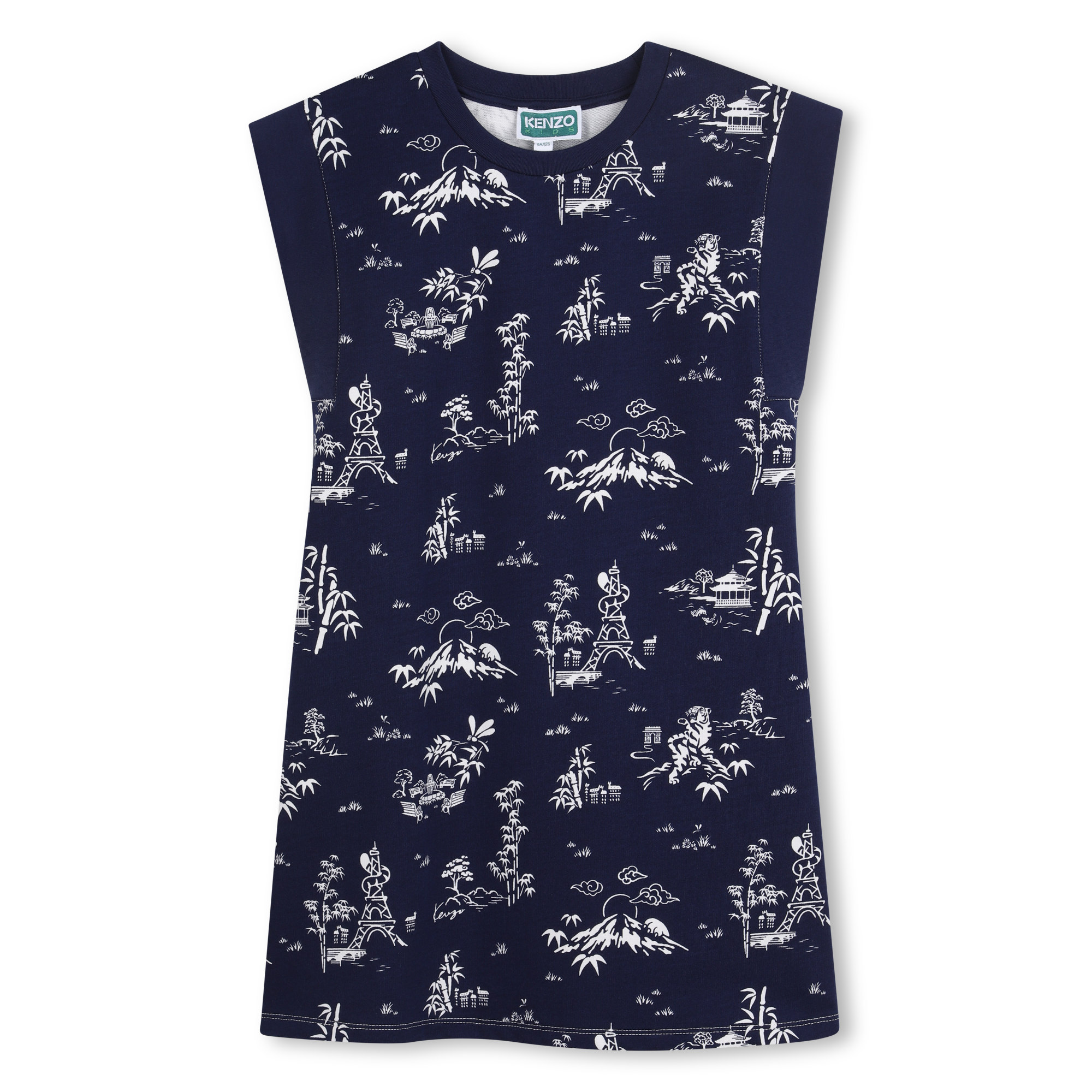 Kenzo Kids - Robe En Molleton - Medieval Blue - Fille - 8 Ans