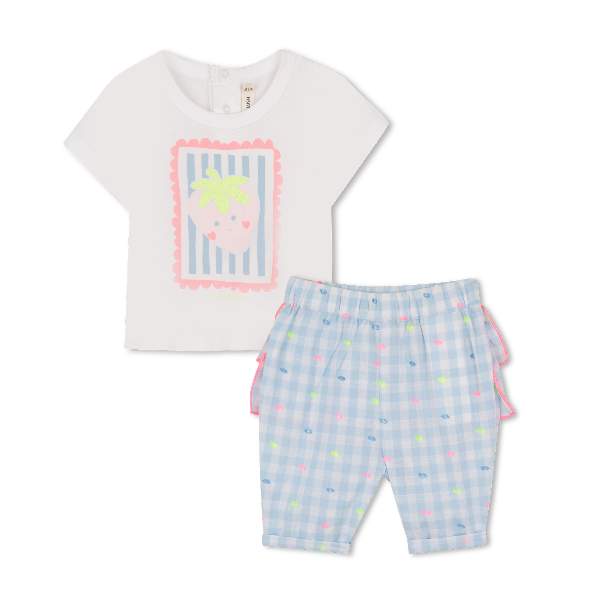 Billieblush - Ensemble Tee-shirt + Pantalon - Bleu Blanc - Fille - 6 Mois