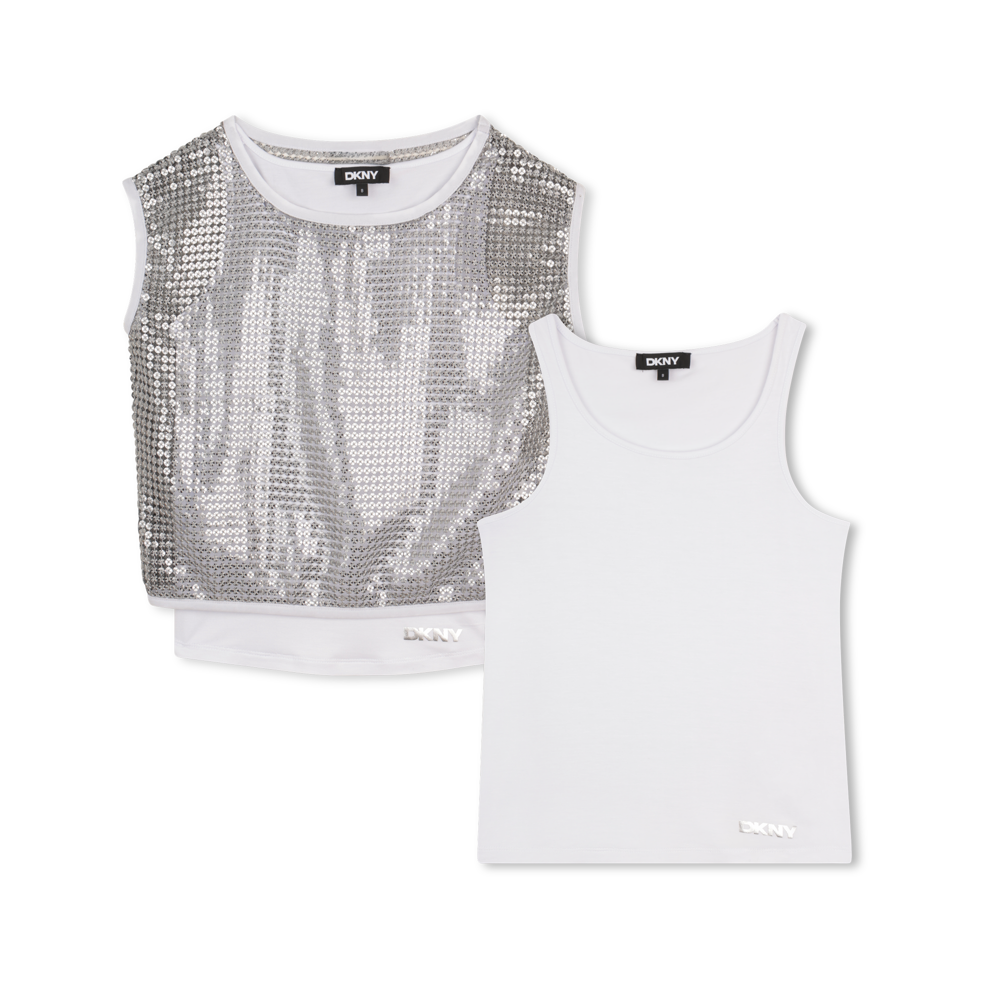 Dkny - Tee-shirt 2 En 1 - Silver - Fille - 16 Ans