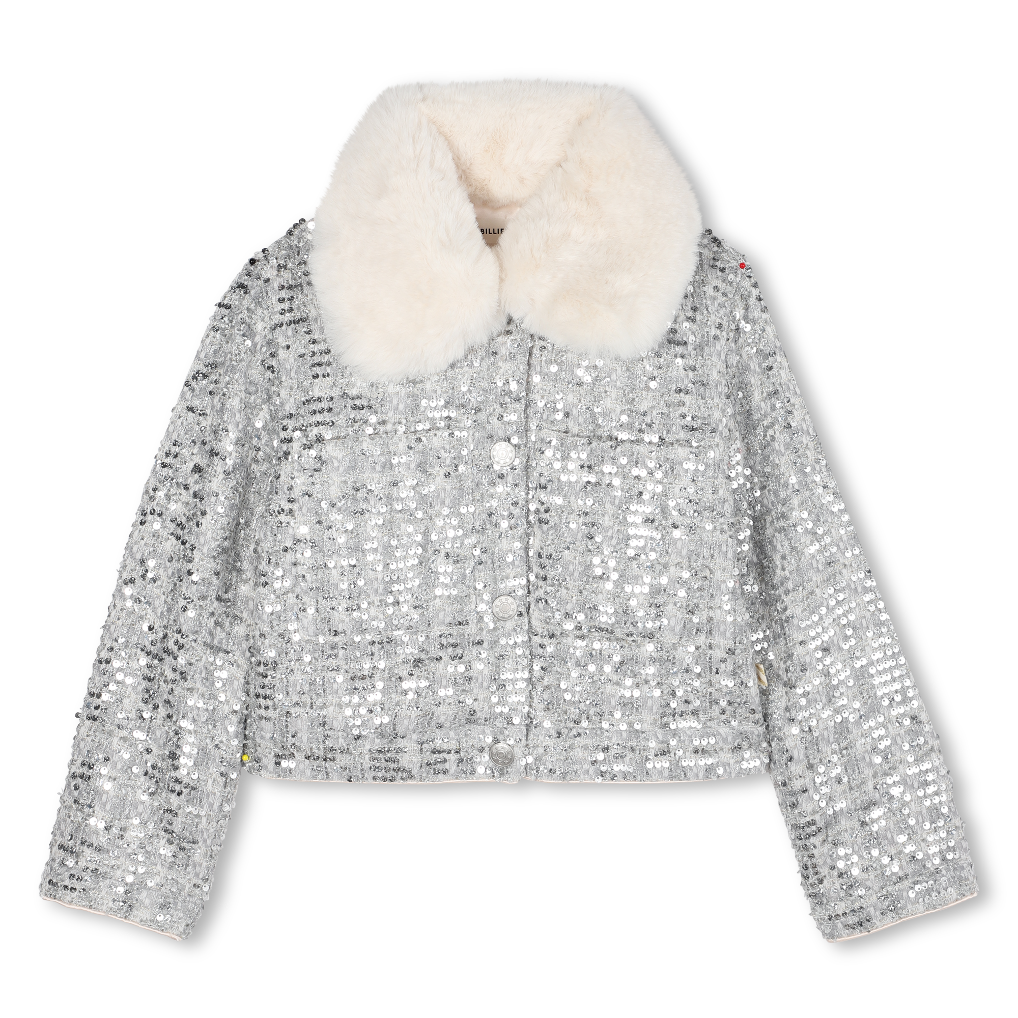 Billieblush - Veste En Tweed - Lame Argent - Fille - 12 Ans
