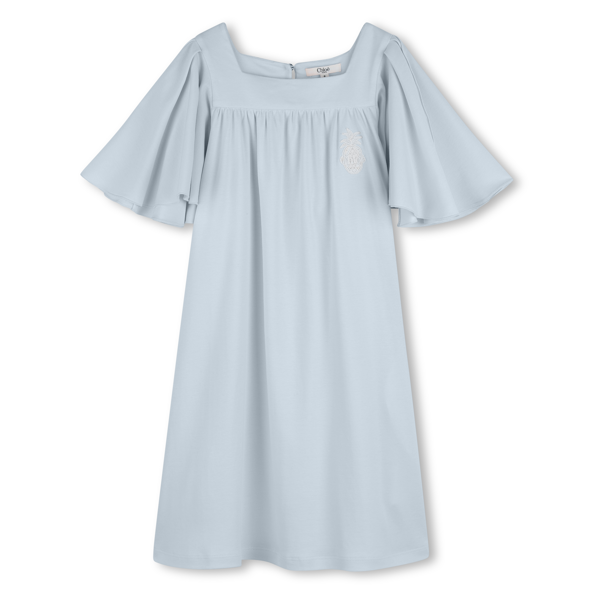 Chloe - Robe À Manches Courtes - Bleu Grise - Fille - 4 Ans