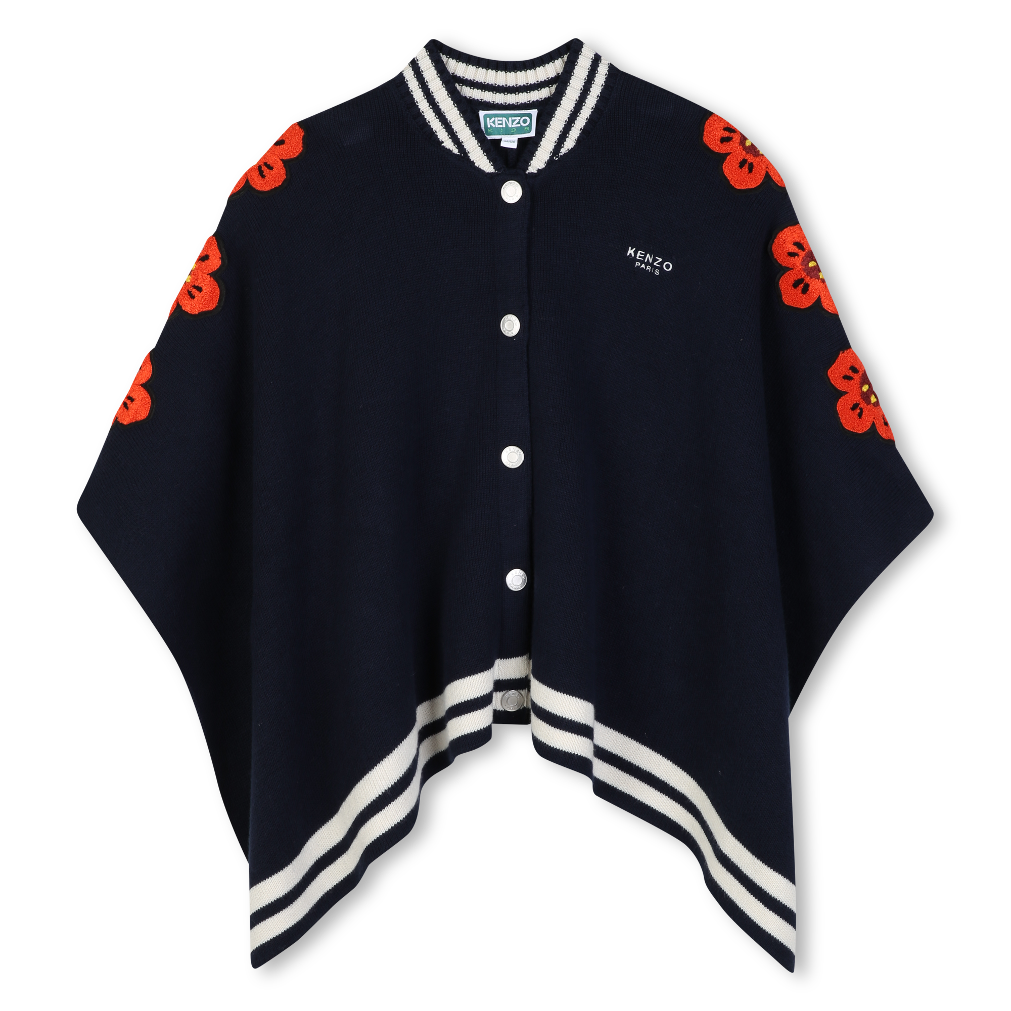 Kenzo Kids - Cape En Tricot - Bleu Mistral - Fille - 8 Ans