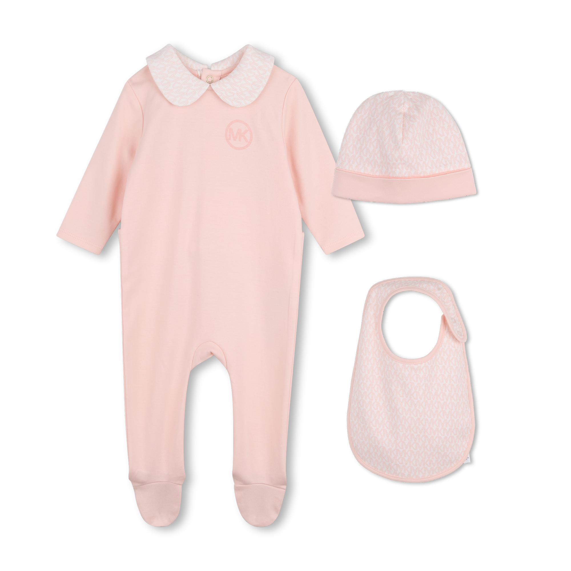Michael Kors - Ensemble Pyjama, Bonnet Et Bavoir - Pale Blush - Fille - 9 Mois Michael Kors - Ensemble Pyjama, Bonnet Et Bavoir - Pale Blush - Fille - 9 Mois