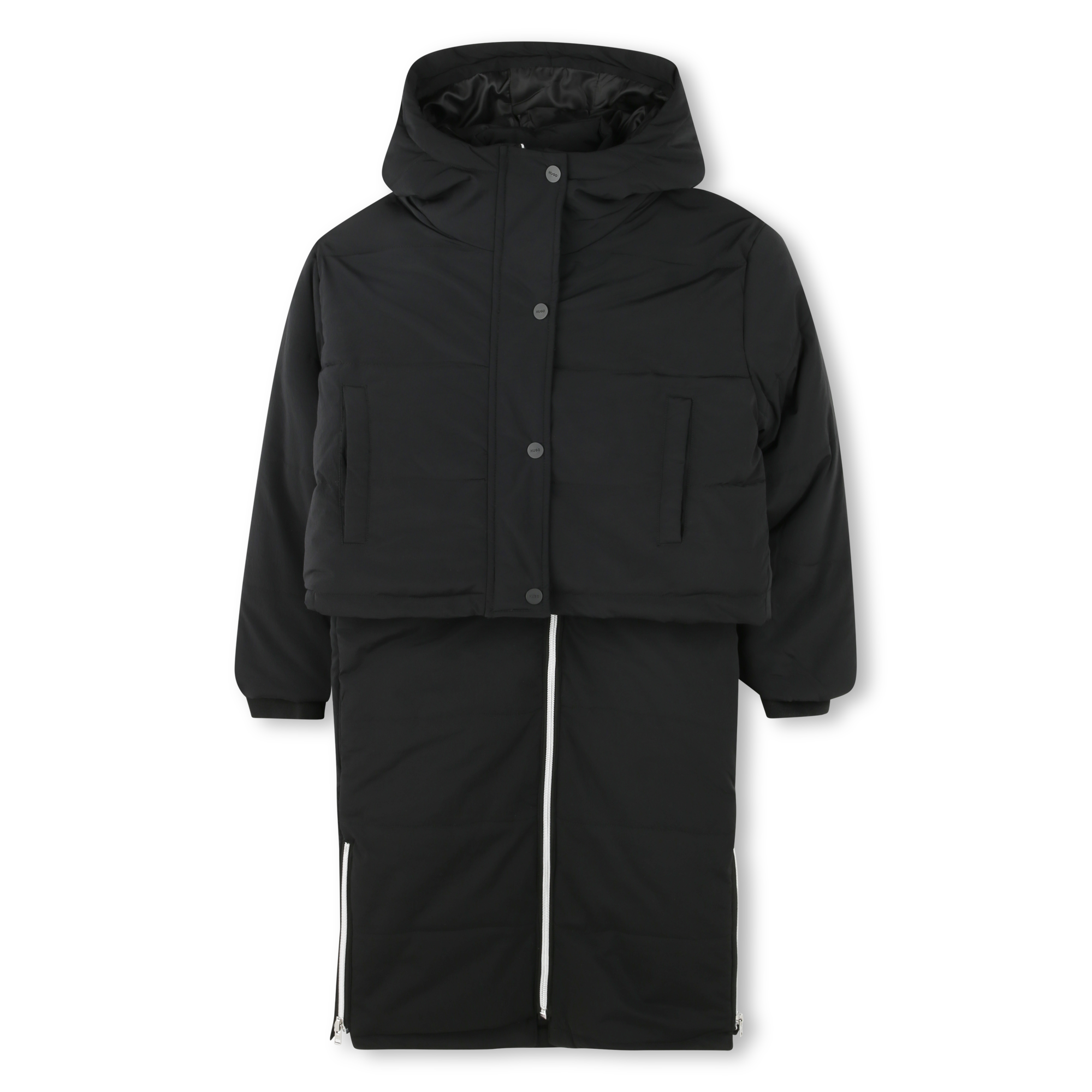 Hugo+-+Doudoune+3-en-1+à+Capuche+-+Fille+-+Taille+6+ans+-+Noir+-+Kids+Around