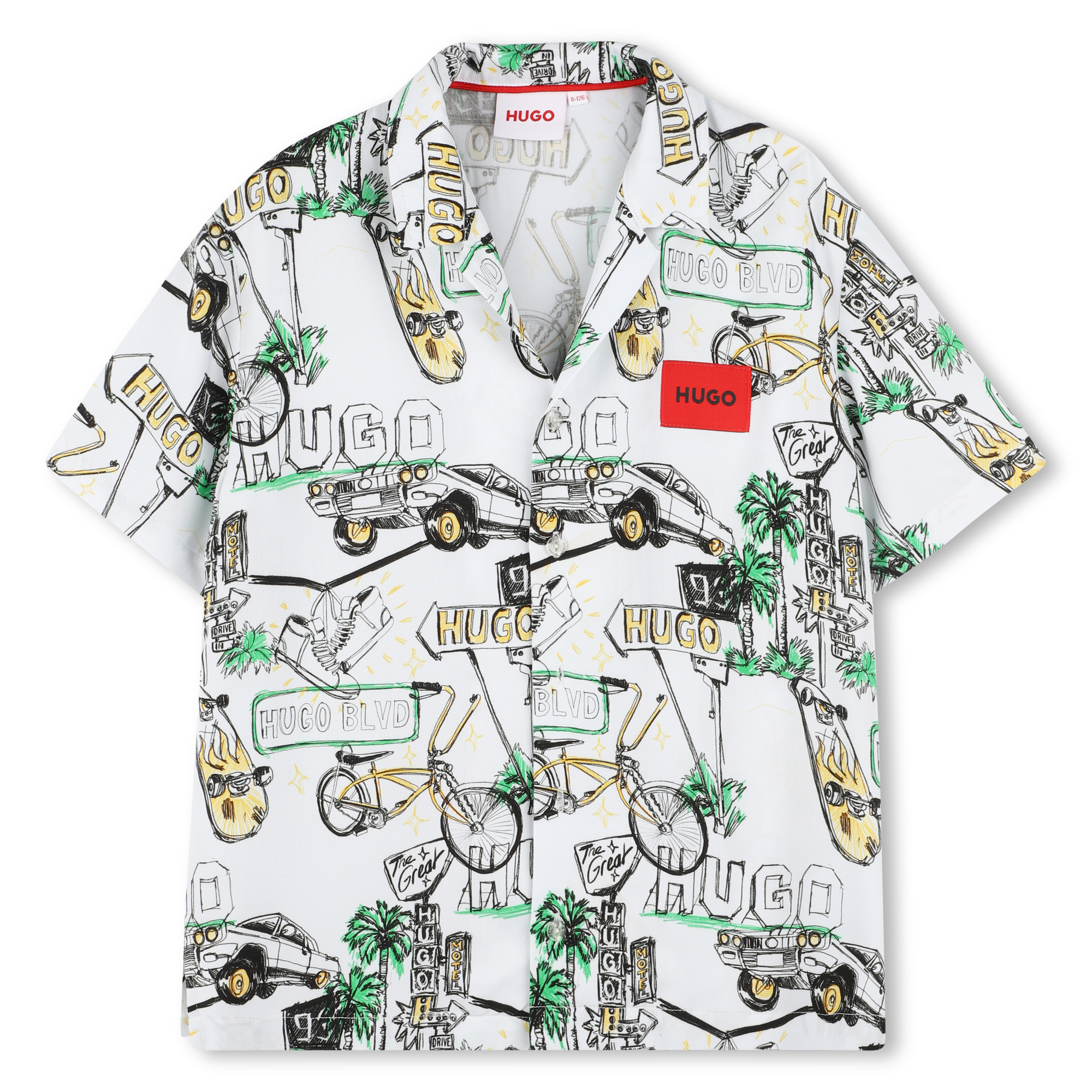 Hugo - Chemise À Manches Courtes - Blanc - Garçon - 12 Ans