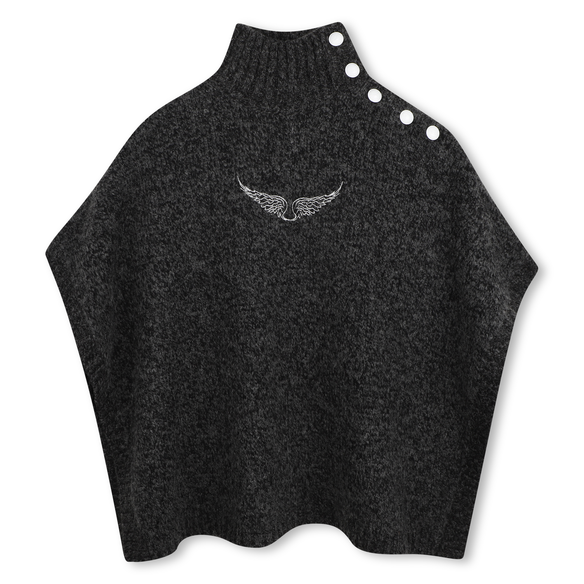 Zadig & Voltaire - Poncho - Gris Chine - Fille - 10 Ans