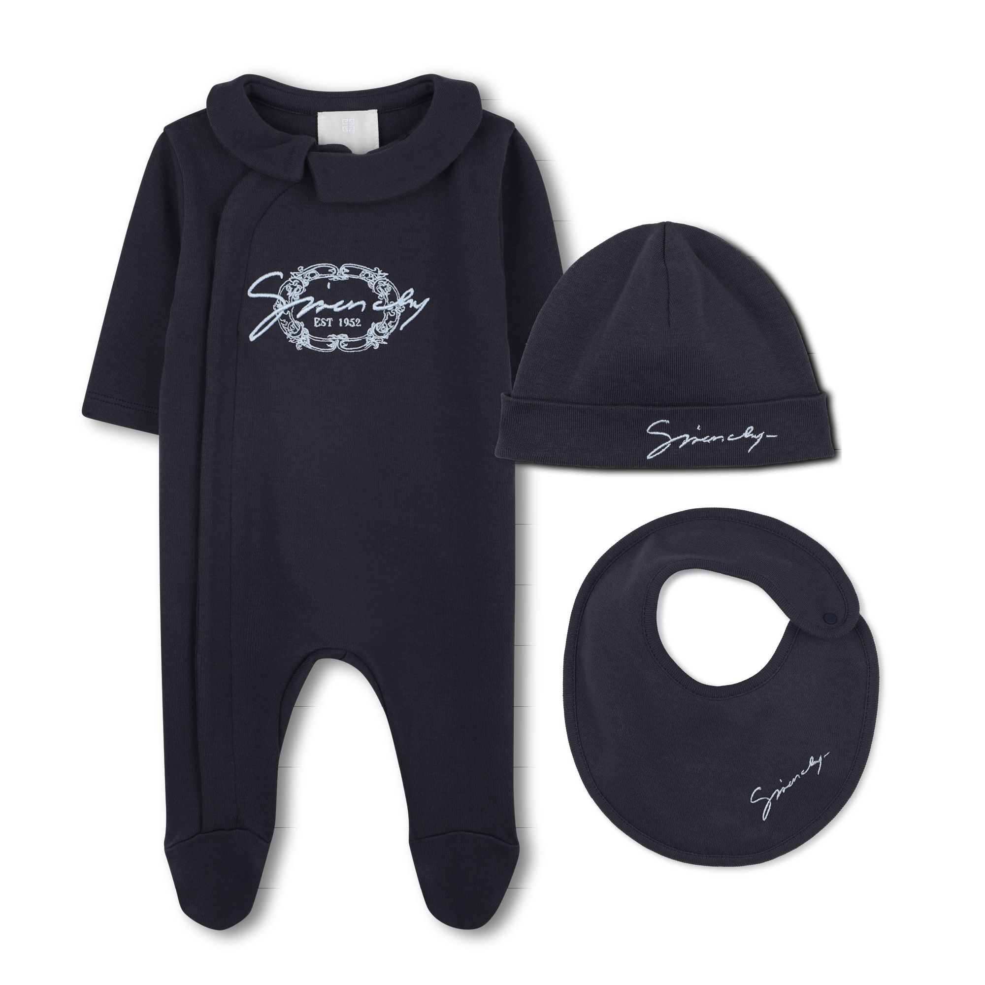 Givenchy+-+Ensemble+Pyjama,+Bonnet+Et+Bavoir+-+Unisexe+-+Taille+09m+-+Bleu+-+Kids+Around