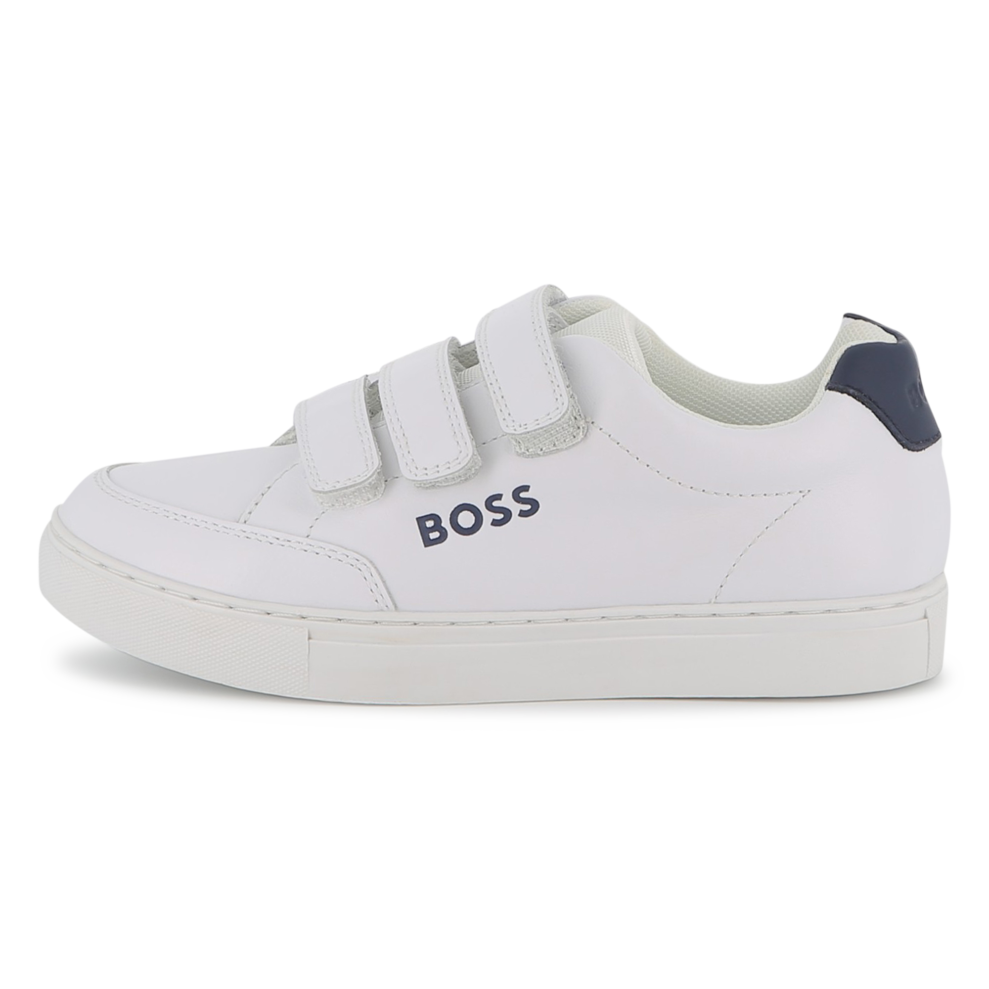 Boss+-+Baskets+En+Cuir+De+Vachette+-+Garcon+-+Taille+27+-+Blanc+-+Kids+Around