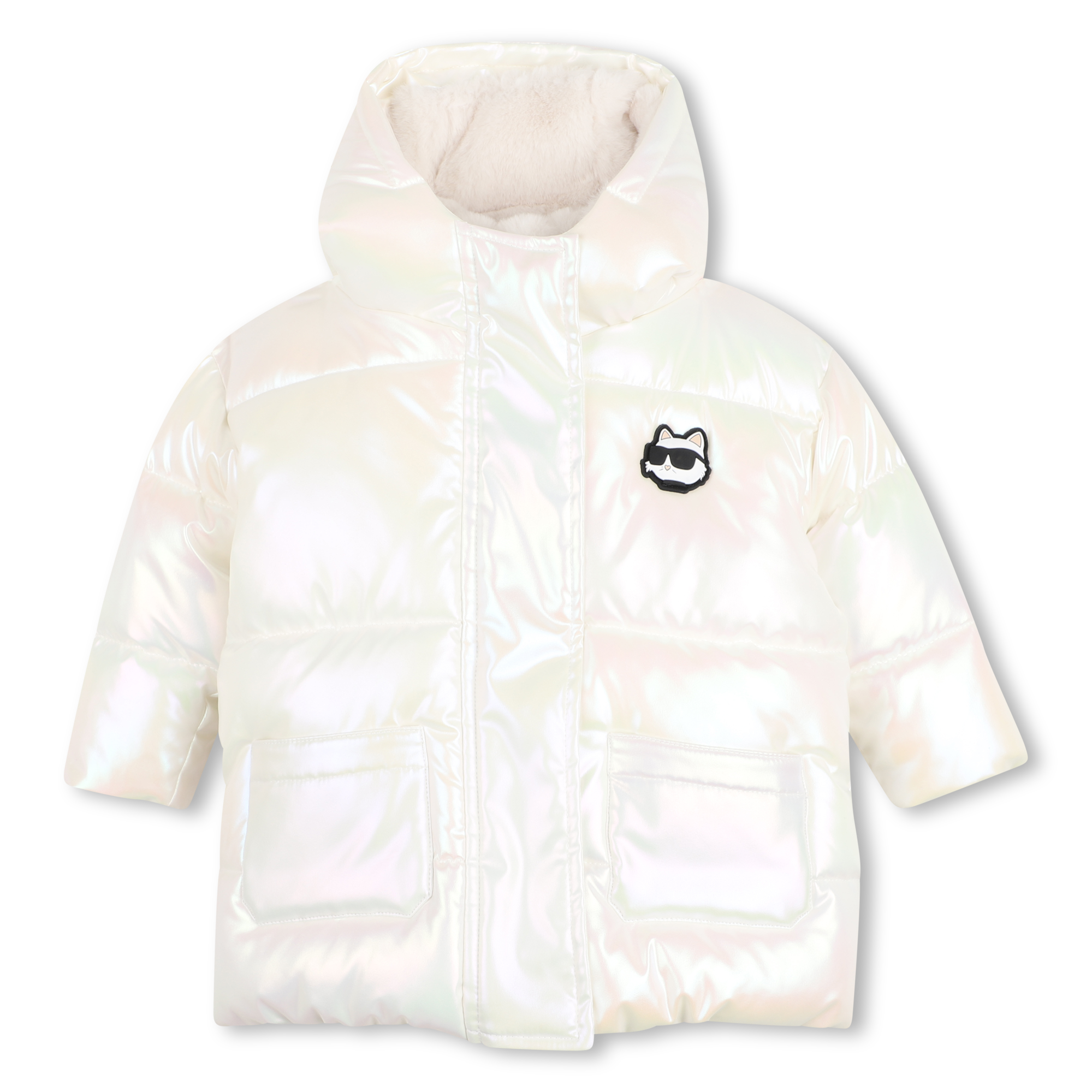 Karl Lagerfeld Kids - Doudoune À Capuche - Blanc/irise - Fille - 9 Mois