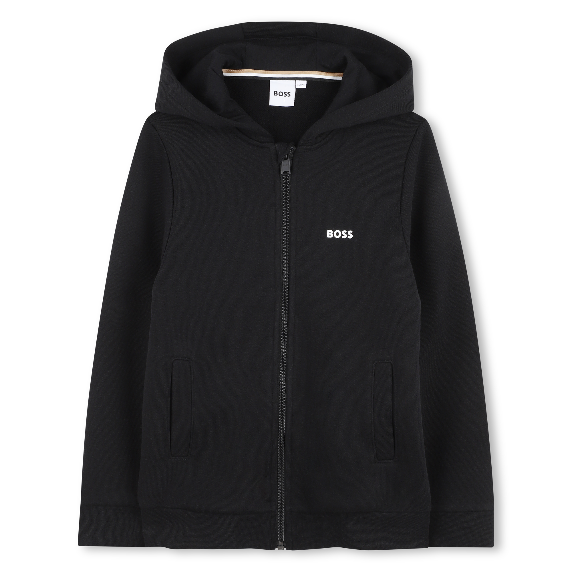 Boss+-+Cardigan+à+Capuche+-+Garcon+-+Taille+14+ans+-+Noir+-+Kids+Around